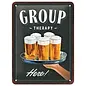 Metalen Wandbord 15x20cm - Group " Therapy " Here!