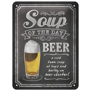 Metalen Wandbord 15x20cm - Soup of the Day