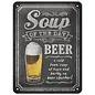 Metalen Wandbord 15x20cm - Soup of the Day
