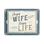Metalen Wandbord 15x20cm - Happy Wife Happy Life