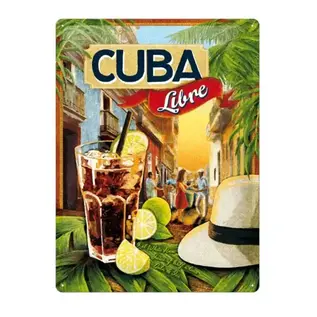 Metalen Wandbord 15x20cm - Cuba Libre Cocktails