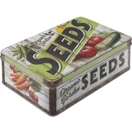Bewaarblik/opbergblik - Organic Garden Seeds - Metaal - 23 x 16 x 7 cm - 2,5 liter