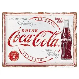 Metalen Wandbord 30 cm x 40 cm - Coca-Cola - Refreshing New Feeling