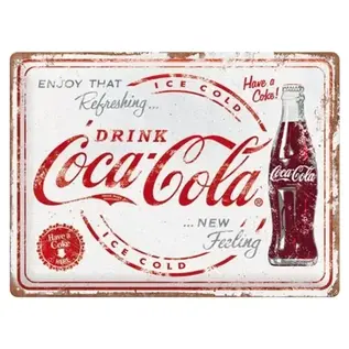 Metalen Wandbord 30 cm x 40 cm - Coca-Cola - Refreshing New Feeling