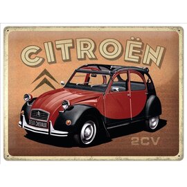 Metalen Wandbord 30 cm x 40 cm - CITROëN 2CV CHARLESTON