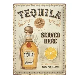 Metalen Wandbord 30 cm x 40 cm - Tequila Served Here