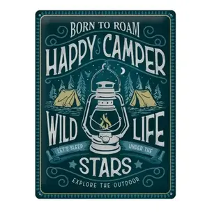 Metalen Wandbord 30 cm x 40 cm - Happy Camper