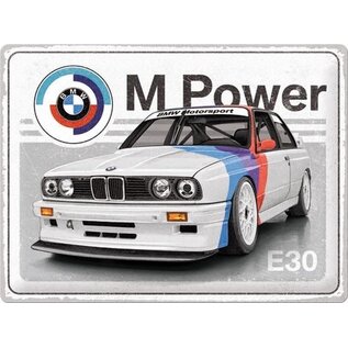 Metalen Wandbord 30 cm x 40 cm - BMW Motorsport - M Power E30