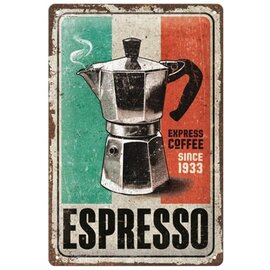 Metalen Wandbord 20x30cm -  Espresso