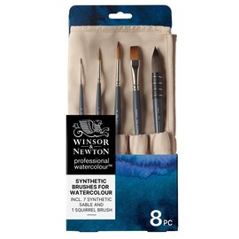 Winsor & Newton professionele synthetische aquarelkwasten, verpakking van 8 stuks