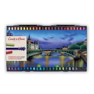 Conté à Paris Kunststofdoosje 48 Carre Kleurkrijtjes Assorti