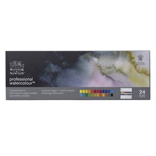 Winsor & Newton Professional Watercolour Blikken Doos 24 Halve Napjes