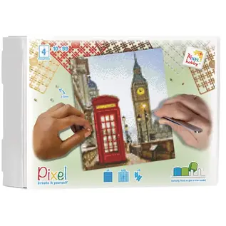 Pixel - Kit 4 basisplaten en ± 100 pixelmatjes - London -