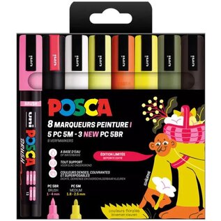 Posca Markers 5 - PC5M & 3 PC5BR Set 8 Stuk Limited Edition