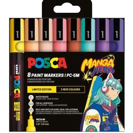 Posca PC5M Markers Set 8 Stuk Manga Hero