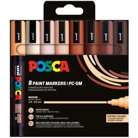 Posca PC5M Markers Set 8 Stuk portretkleuren