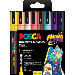 Posca Markers PC3M Set 8 Stuk Manga Hero