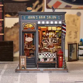 3D DIY huisje, John’s Hair Salon, 15,5x16x19cm