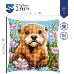 Kruissteekkussen kit Otter