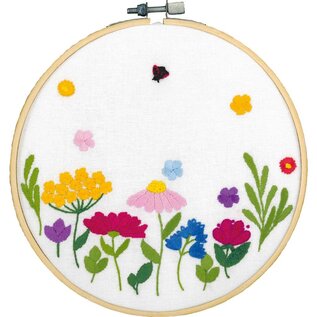 Borduur kit met borduurring Summer Flowers