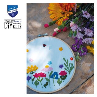 Borduur kit met borduurring Summer Flowers
