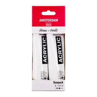 Amsterdam Standard Series Titaan Wit duo pack | 2 x 120 ml