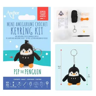 Anchor Mini amigurumi haak kit - sleutelhanger pinguin