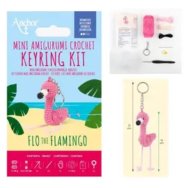 Anchor Mini amigurumi haak kit - sleutelhanger flamingo