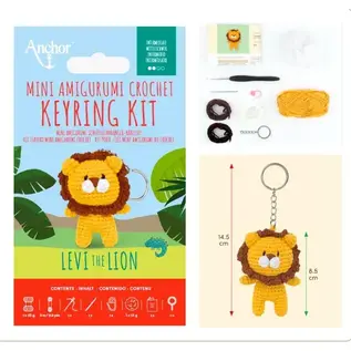 Anchor Mini amigurumi haak kit - sleutelhanger leeuw
