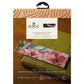 Borduurpakket Bladwijzer - Peony Branches - 5x17cm