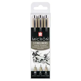 Sakura Pigma Micron Etui 3 Fineliners Zwart 005-01-03 Design