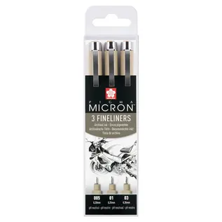 Sakura Pigma Micron Etui 3 Fineliners Zwart 005-01-03 Design