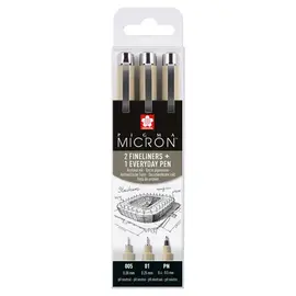 Sakura Pigma Micron Etui 3 Fineliners Zwart 005-01-PN Architectuur