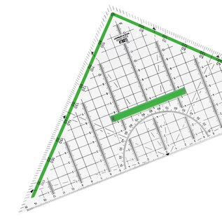 Transparante Geodriehoek 32 cm - met handgreep