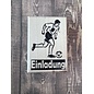 Houten Stempel met voetballer (DE) Einladung