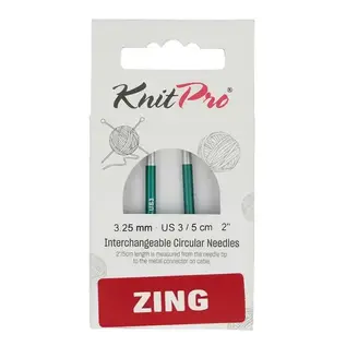 Verwisselbare rondbreinaalden 3,25mm - 5cm - KnitPro Zing