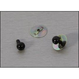 Veiligheidsogen 5mm, Zwart, 25 Paar
