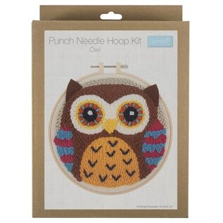 Punch needle set: 20,3 cm plastic borduurring: Uil