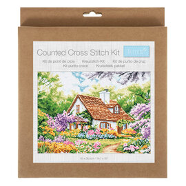 Telpatroon borduurpakket: 42 x 30,5 cm: huis
