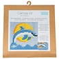 Borduurpakket voor kinderen: grote steken: 17x17 cm - Dolfijn