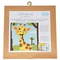 Borduurpakket voor kinderen: grote steken: 17x17 cm - Giraf