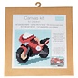 Borduurpakket voor kinderen: grote steken: 17x17 cm - Motor