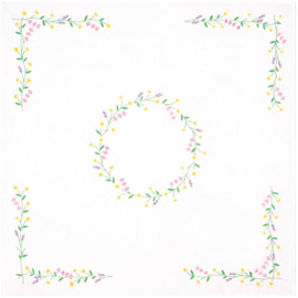 Borduurpakket voor tafelkleed - Daisy Chain - 80 x 80 cm -