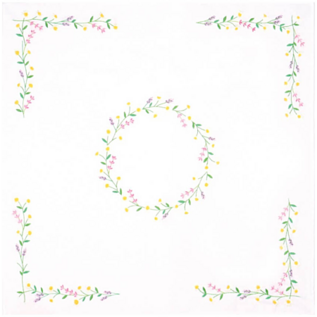 Borduurpakket voor tafelkleed - Daisy Chain - 80 x 80 cm -