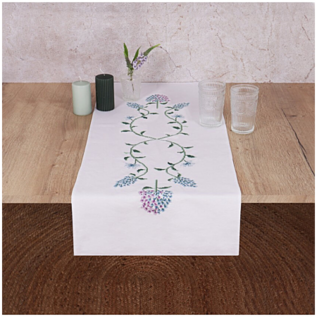 Borduurpakket voor een tafelloper - Hortensia - 40 x 100 cm -