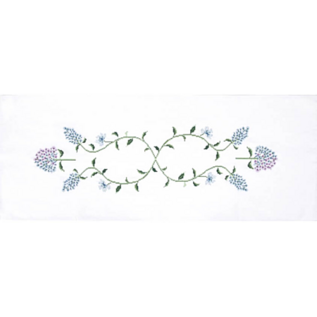 Borduurpakket voor een tafelloper - Hortensia - 40 x 100 cm -