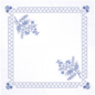 Borduurpakket voor een tafelkleed met kruissteekmotief - Blauw bloemenpatroon - 80 x 80 cm -
