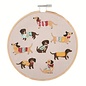 Borduurpakket: met houten borduurring van 15 cm: "Honden"