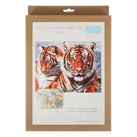 Bedrukt kruissteekpakket: Extra groot: Tijger