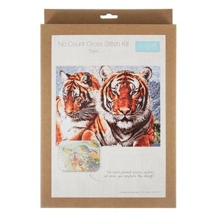 Bedrukt kruissteekpakket: Extra groot: Tijger